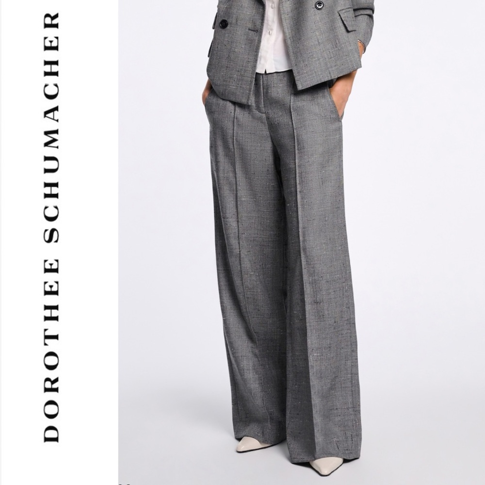 DOROTHEE SHUMACHER Tweed Salt & Pepper Wide Leg Trouser
